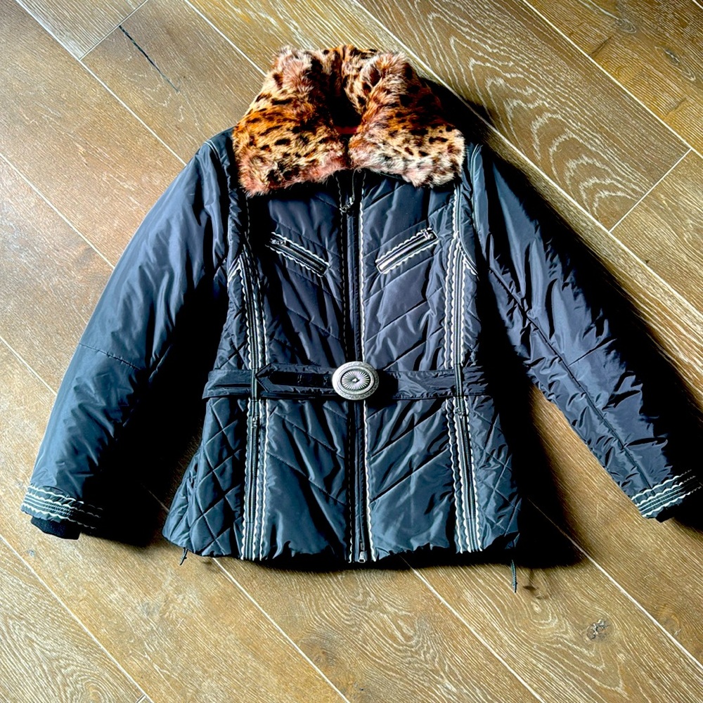 NWOT Bogner Snow Jacket w/ rabbit fur collar